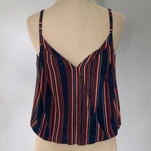 BCBGeneration Vertical Stripe Bubble Hem Tank Top